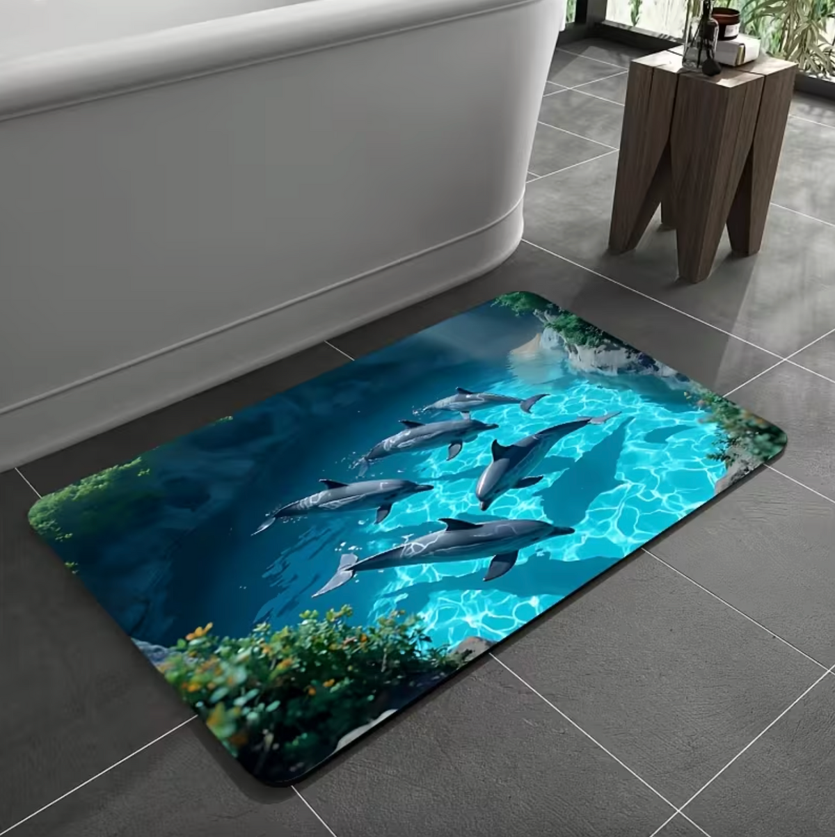 Azure Cove™ – Dolphin Bath Mat