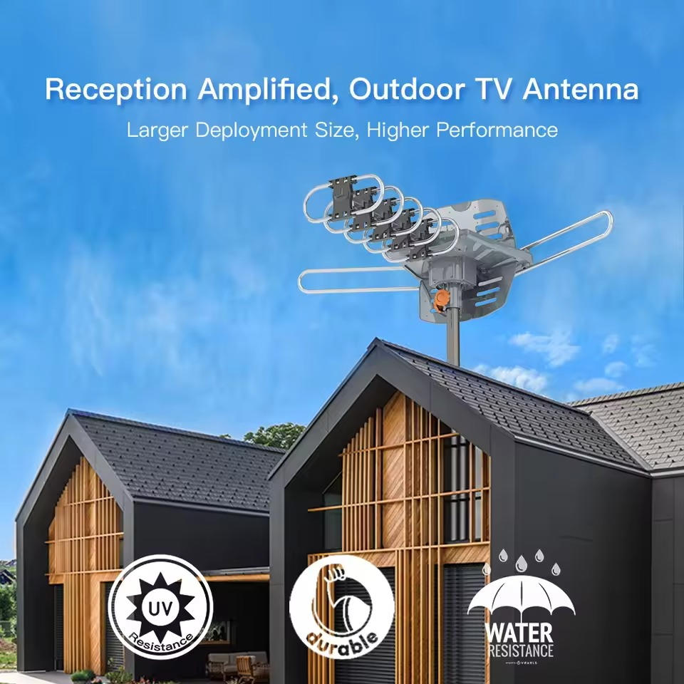 Innovative HD TV Antenna | 360-Degree Motorized Reception with Remote Control | Durable Design for Clear Broadcasts