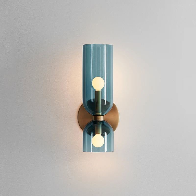 Elegant Glass Wall Sconce Lighting with Dual Cylinder Design | Soft Light Diffusion for Ambient Illumination