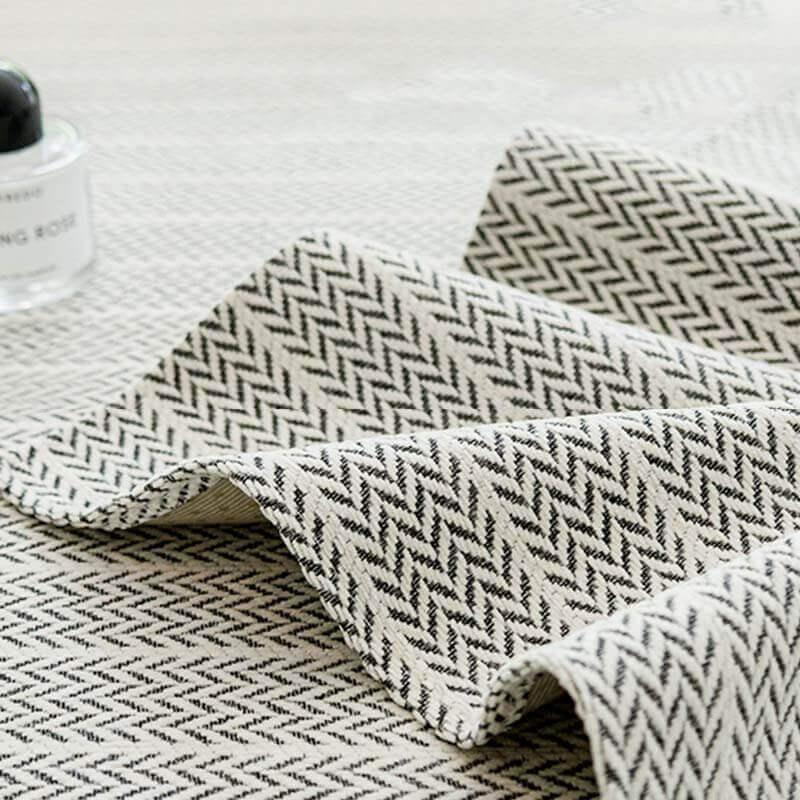 Textured Herringbone Furniture Throw for Sofa Chair Armrest Protection Plush Anti-Slip Sectional Cover for Living Room Bedroom Pet-Friendly