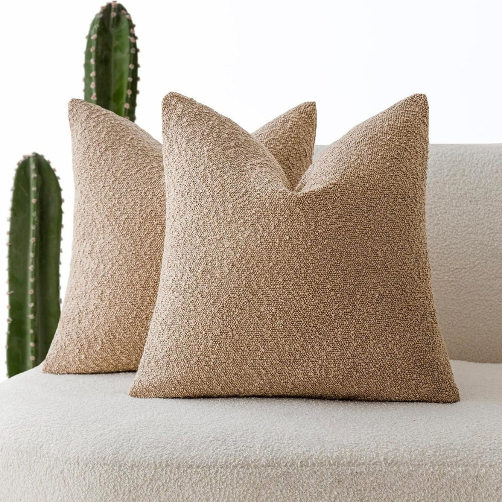 Truvel Boucle Cushion Cover - Durable Microfiber, 18x18 Inches