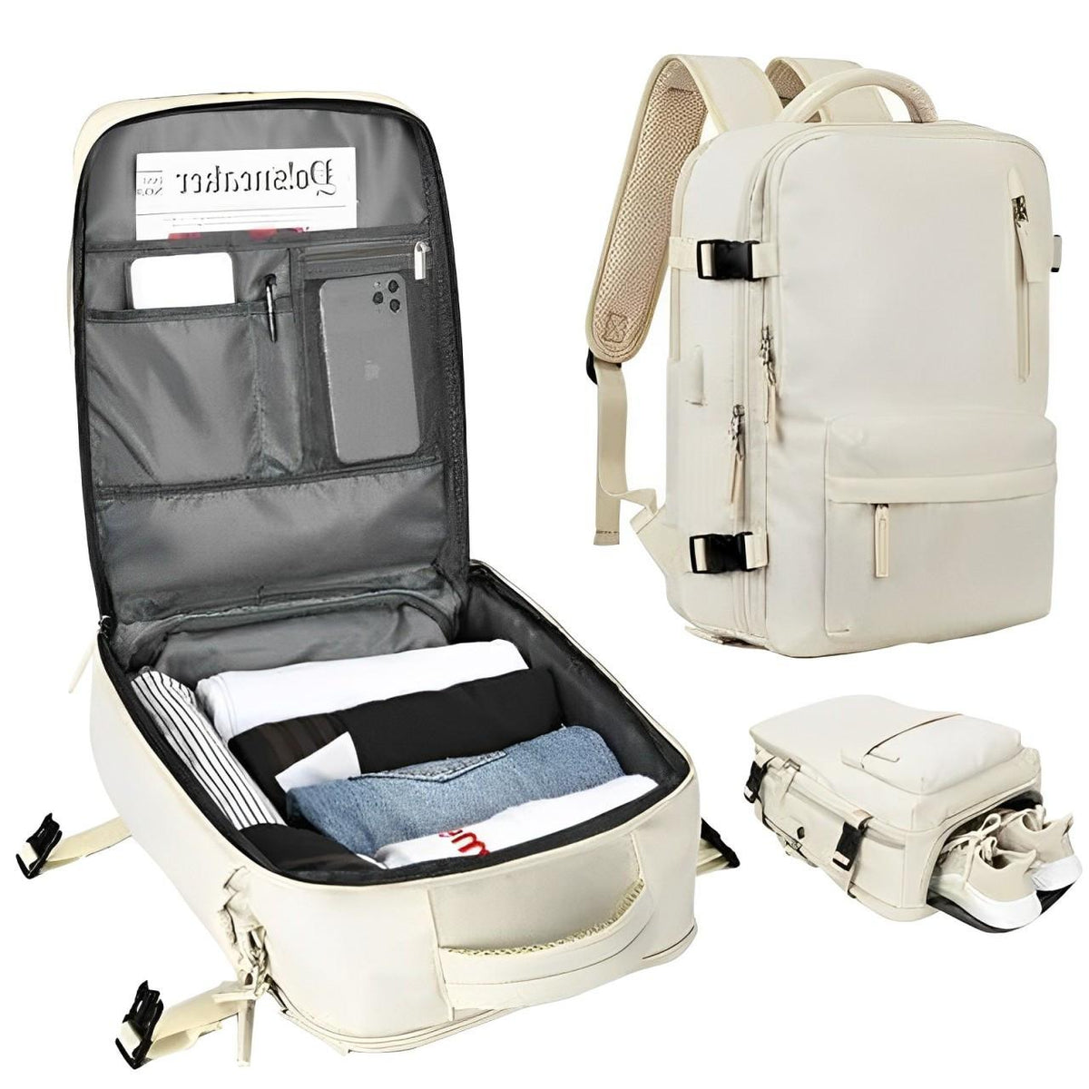 Viajero Activo | Mochila de viaje impermeable con puerto de carga USB | Diseño ligero para la máxima comodidad