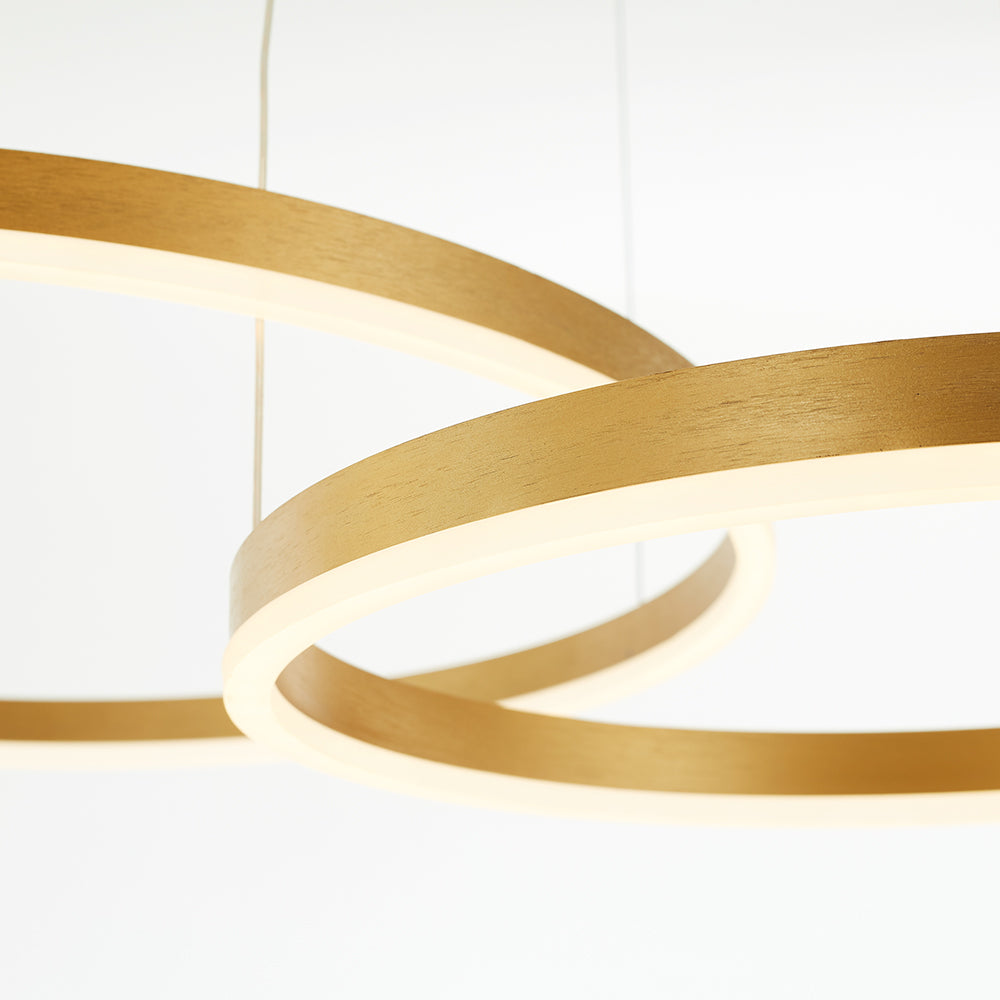 Lámpara de techo LED de varios aros, altura ajustable, metal y acrílico, para comedores, salas de estar y dormitorios, lámpara colgante contemporánea