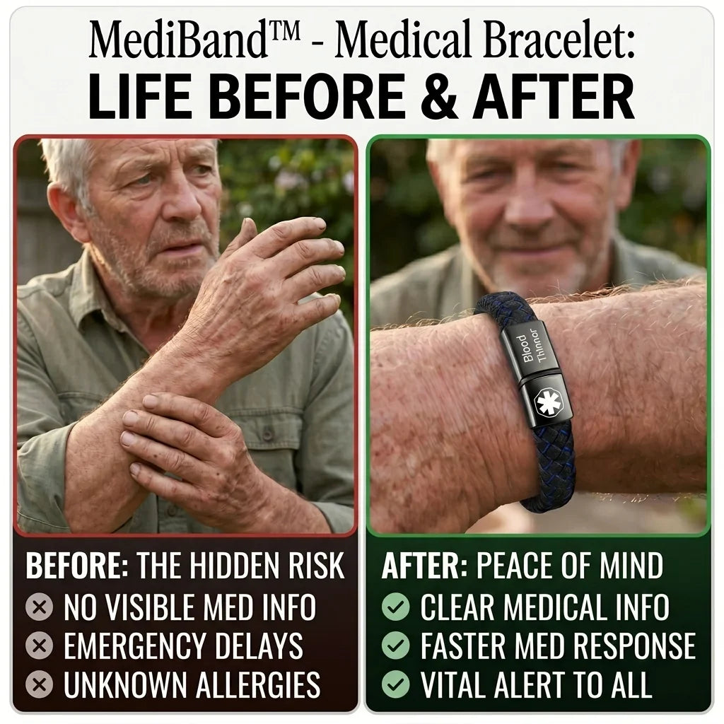 Medical ID Wristband Reflective One Size Fits All