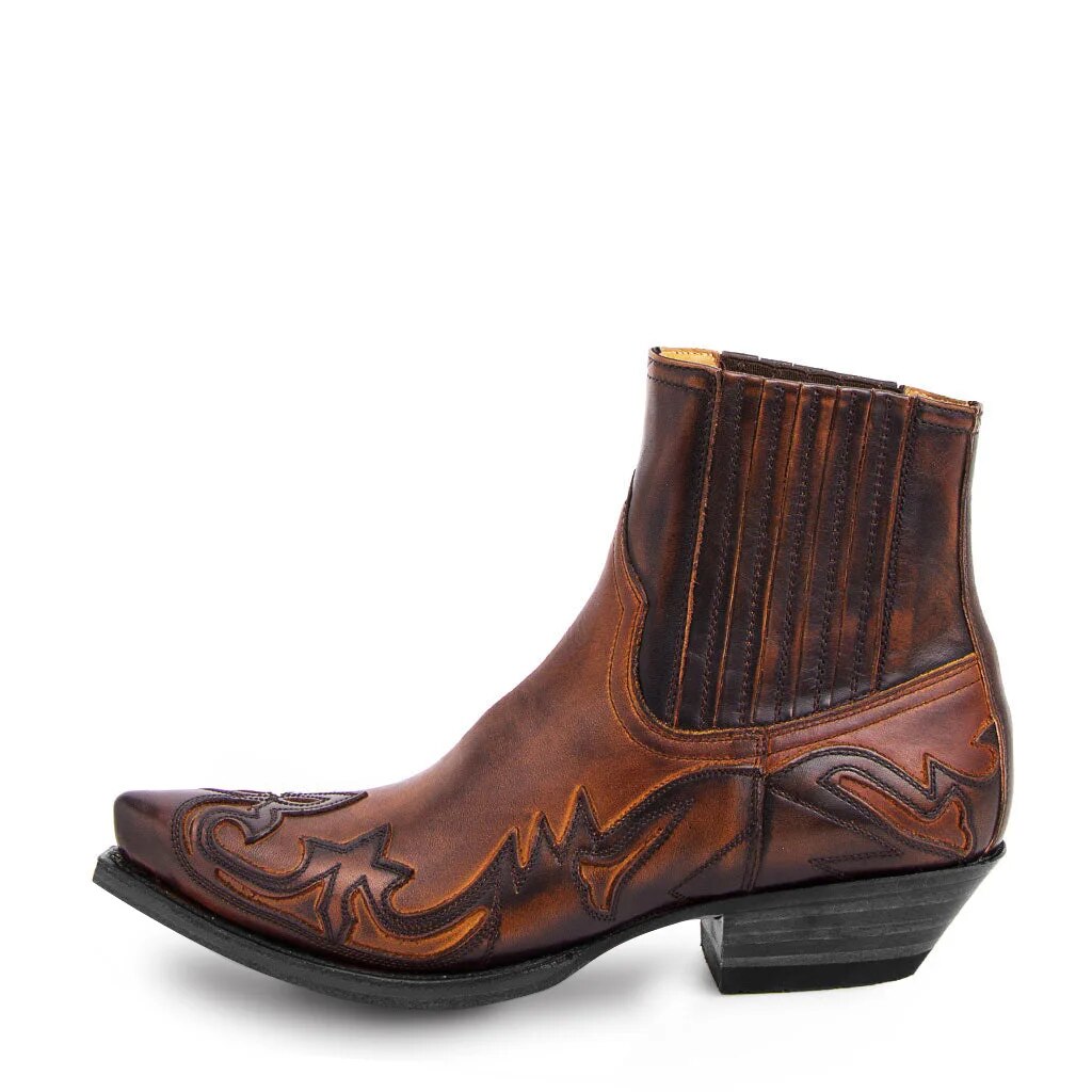 Western Embroidered Leather Cowboy Boots for Men & Women – Genuine Premium Leather Construction with Classic Stitching