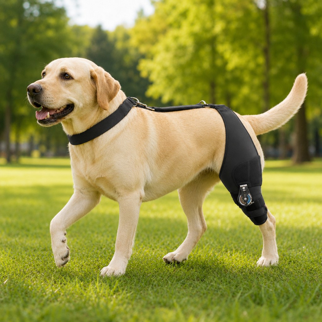 Ortekor Adjustable Hinged Dog Knee Brace for Daily Walks - Rear Leg Support for Unsteady Steps