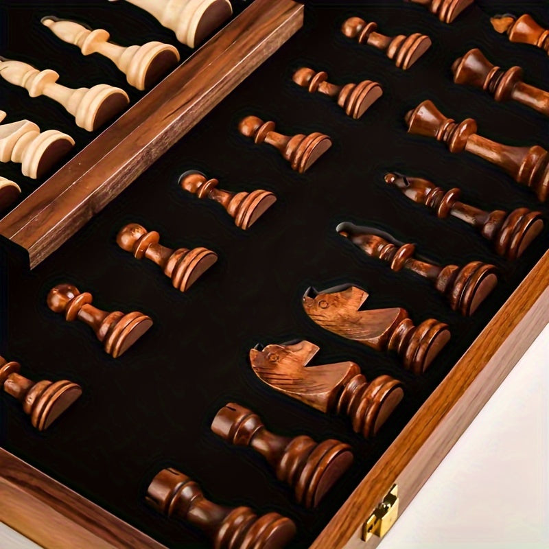 Pryden Wooden Chess Set - Solid Wood, Elegant Design