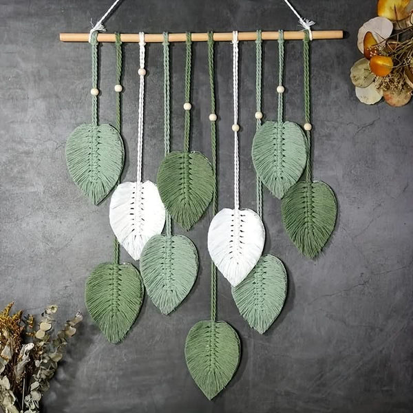 Verdelia - Bohemian Green Leaf Wall Hanging