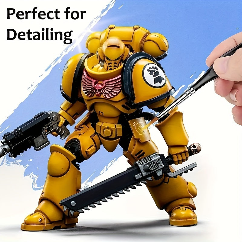Fine Tip Detail Brush for Precision Painting, Miniatures & Fine Art – Synthetic Bristles for Acrylic, Oil & Watercolor