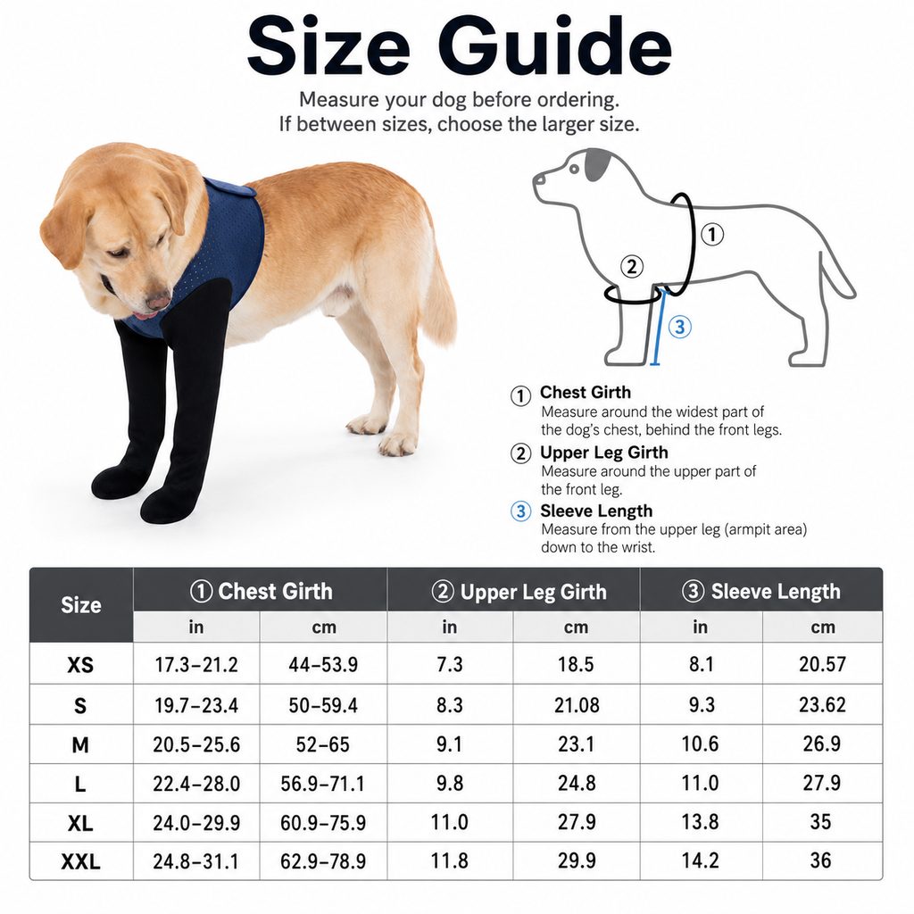 Ortekor PawGuard Dual Front Leg Recovery Sleeves for Dogs - Cone-Free Anti-Lick Protection for Post-Surgery, Scratching & Sensitive Front Legs