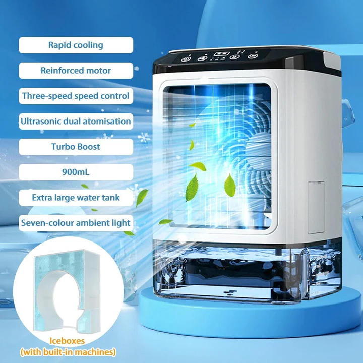 Portable Mini Air Conditioner, USB Evaporative Air Cooler for Desk, Quiet Small Air Conditioner for Bedroom