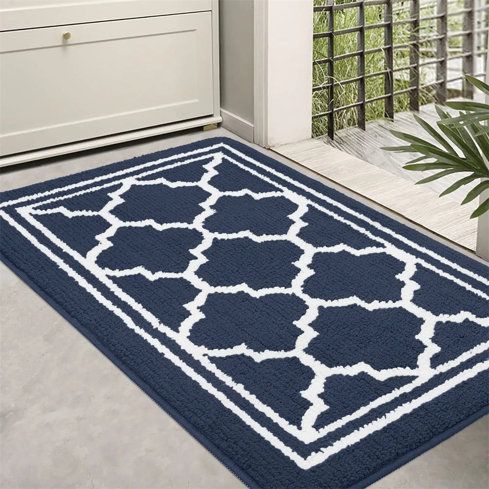 Felpudo para puerta de entrada, alfombra antideslizante para interiores y exteriores, felpudo de bienvenida absorbente para el hogar