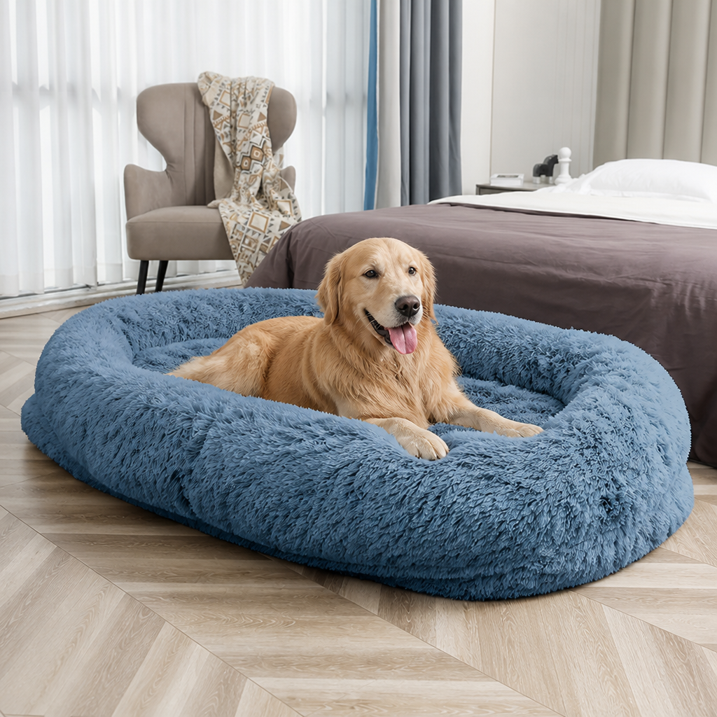 Cama ortopédica y lavable de piel sintética para humanos tipo perro Ortekor (funda desmontable)