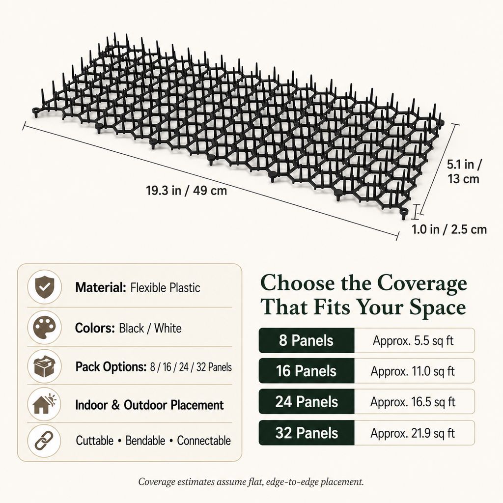 Ortekor Flexible Cat Deterrent Mat for Sofas & Gardens - Protect Furniture and Plants