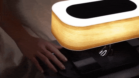 Wireless Charging Table Lamp with Bluetooth Speaker for Bedroom Nightstand Office Desk Living Room Modern LED Accent Light