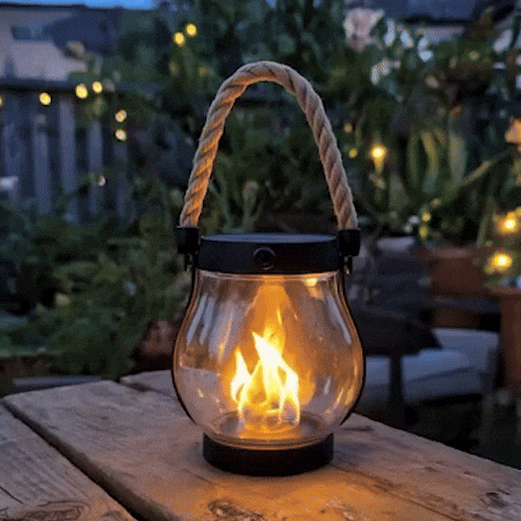 SolarGlowX | Solar-Powered Outdoor Lantern with Authentic Flame Effect | 12-Hour Illumination for Safe Ambiance