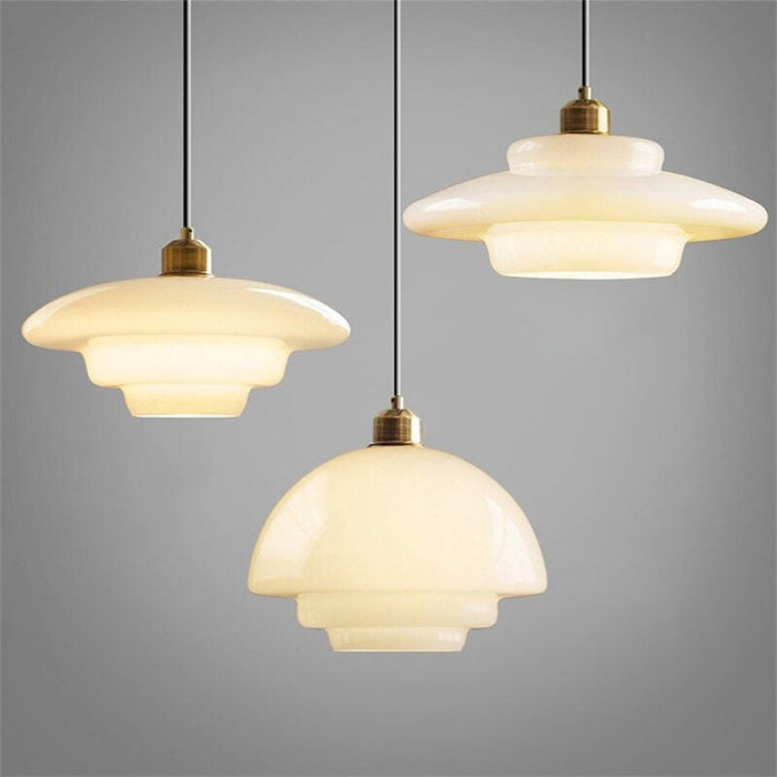 Frosted Glass Globe Hanging Light Fixture with Brass Accents for Kitchen Island, Dining Table & Entryway | Adjustable Height Ceiling Lamp wi