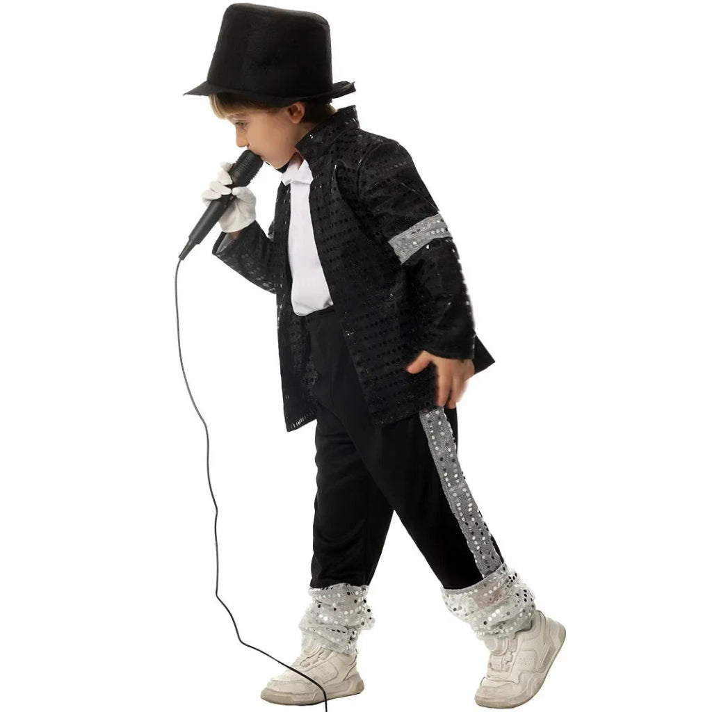 Estrella del espectáculo | Disfraz de estrella del pop para niños con diseño brillante | Perfecto para Halloween y eventos en el escenario