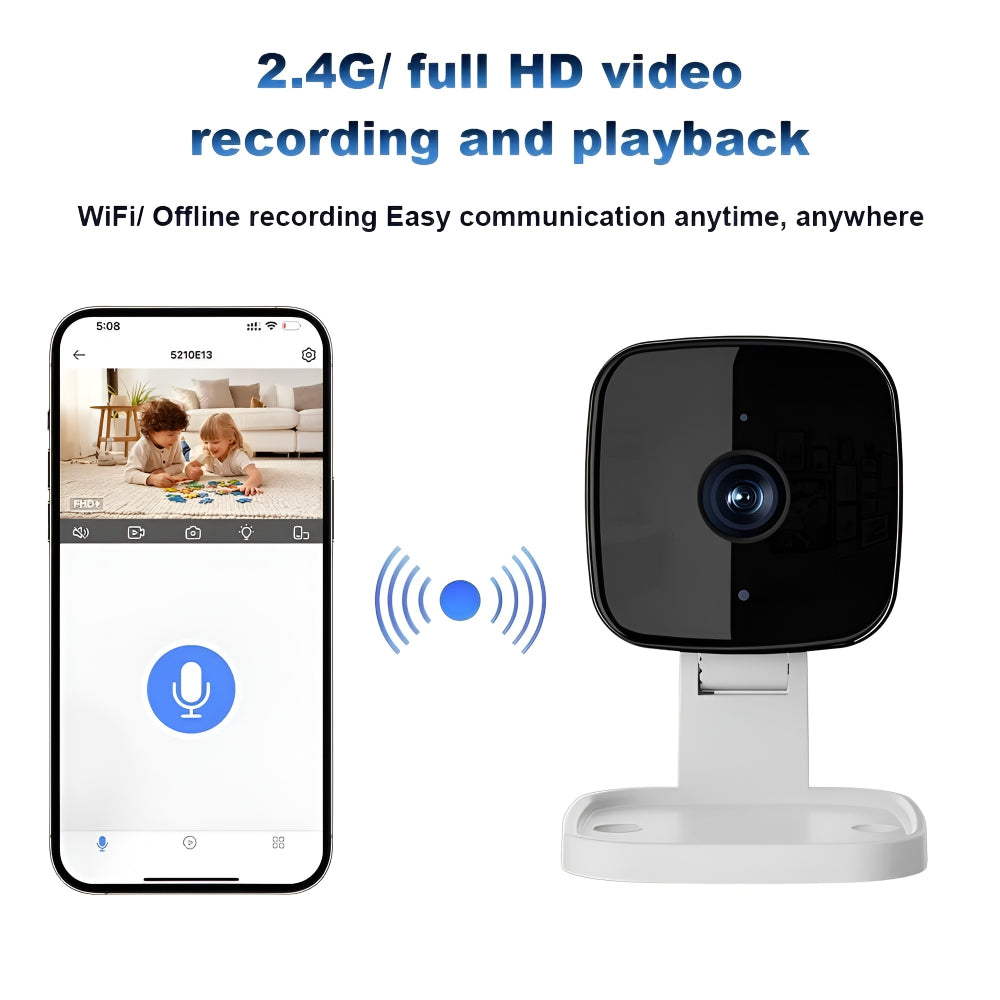 HomeGuard | Cámara de seguridad WiFi para interiores con video HD 1080P | Detección por IA para un monitoreo seguro