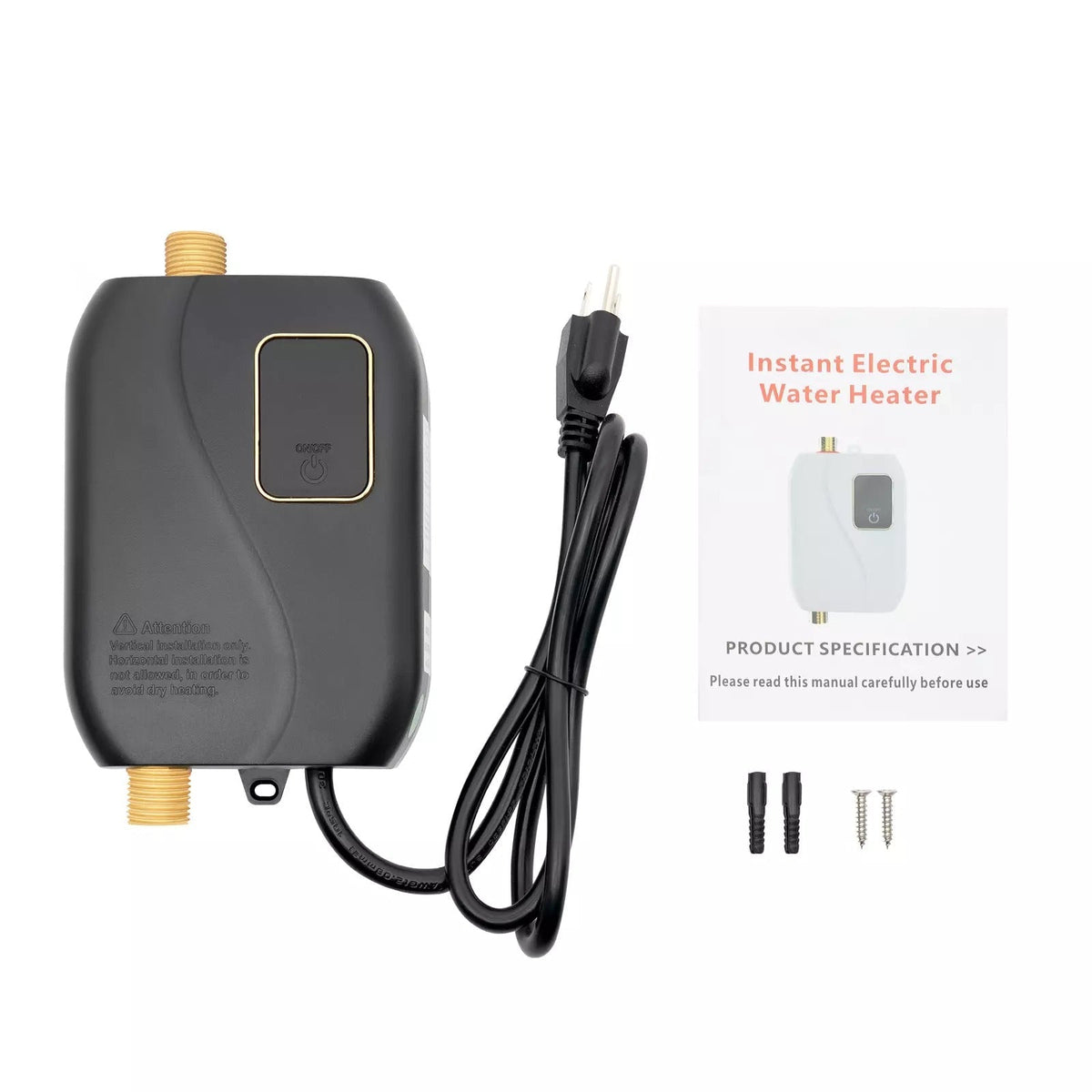 Electric Tankless Water Heater, Instant Hot Water Heater with LED Display, Compact Water Heater for Under Sink