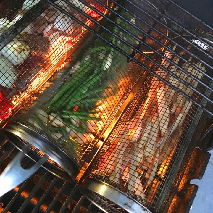 Cesta para Asar a la Parrilla Easy Turn con Rotación de 360°
