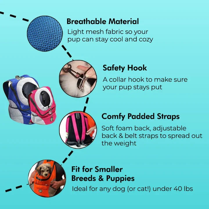 Transportín de peluche para mascotas con correas cómodas