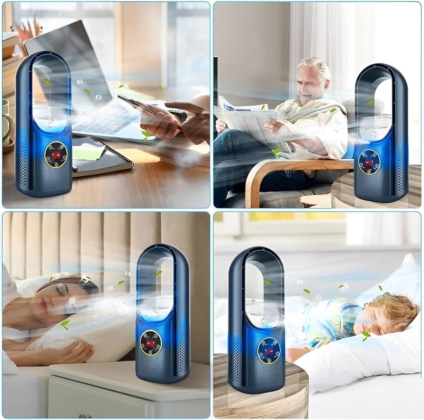 Enfriador de aire evaporativo compacto sin aspas
