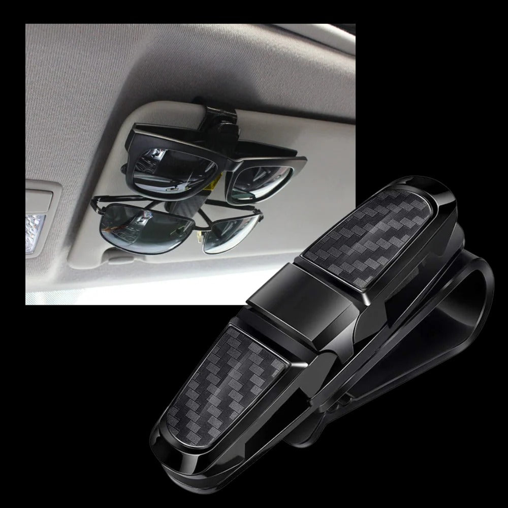 Soporte para gafas de sol con clip para parasol de coche