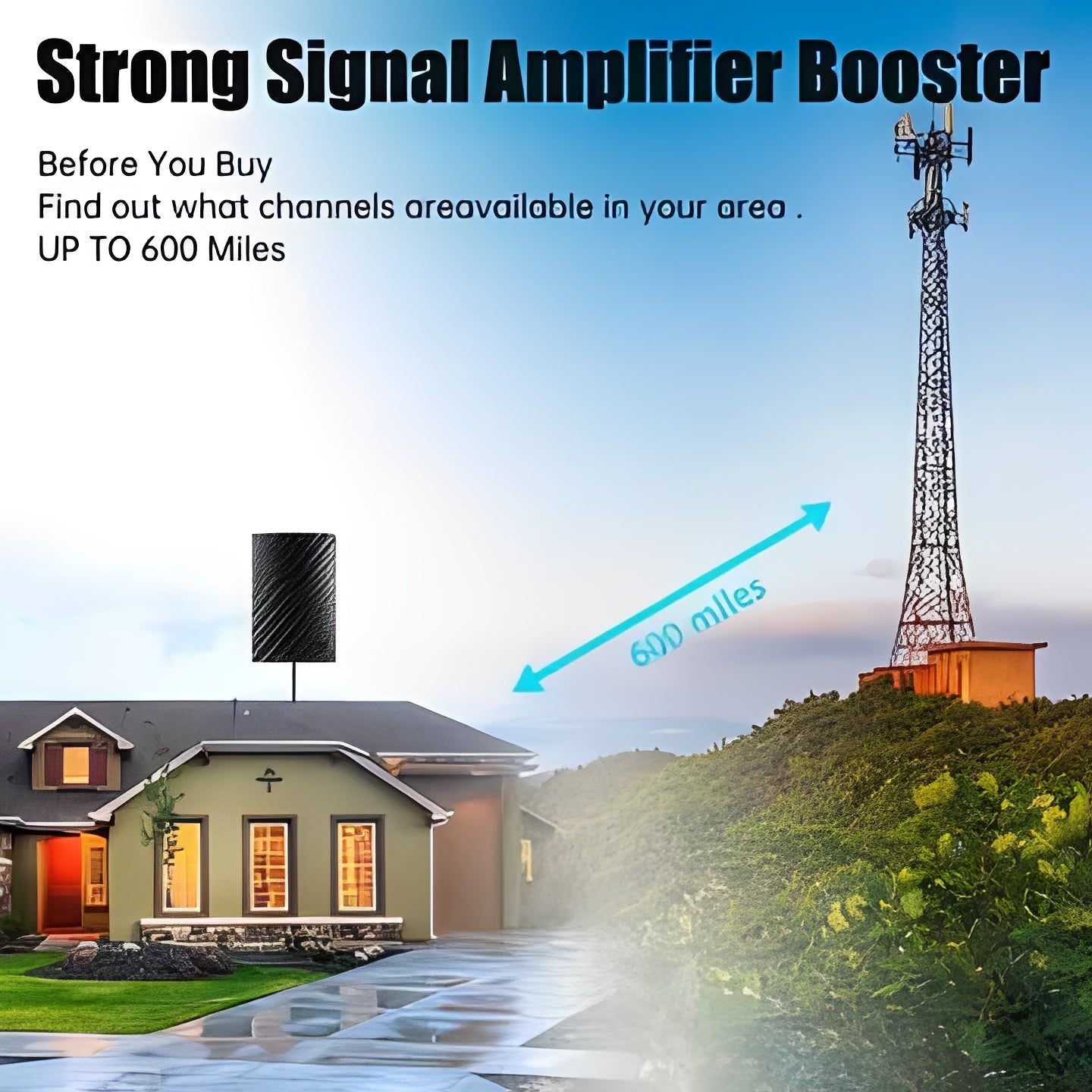 Antena de interior para TV HD con señal UHF y VHF