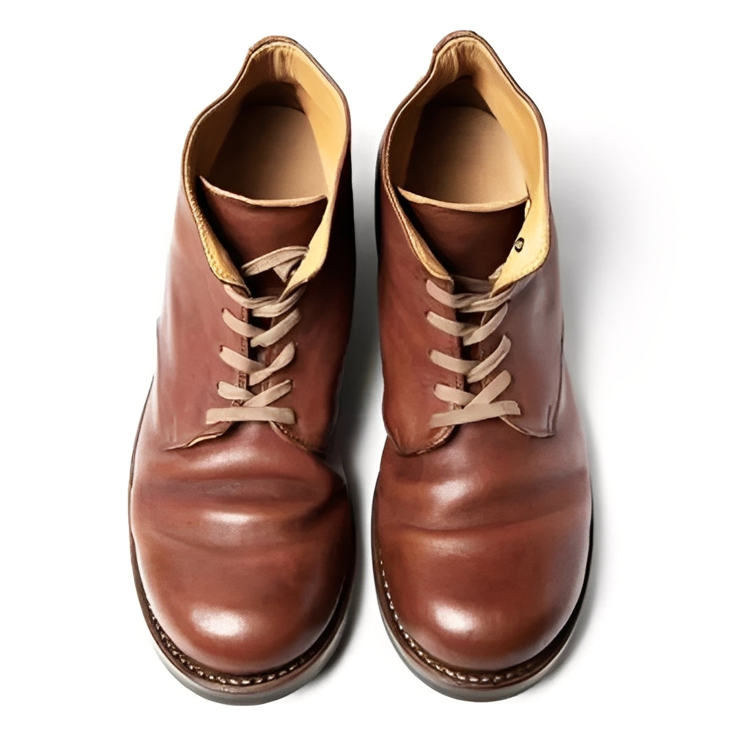 Botines con cordones de piel sintética para hombre