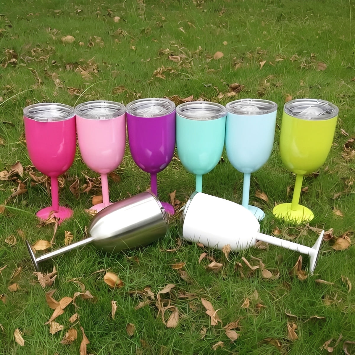 Vaso de vino de doble pared con aislamiento y tapa hermética