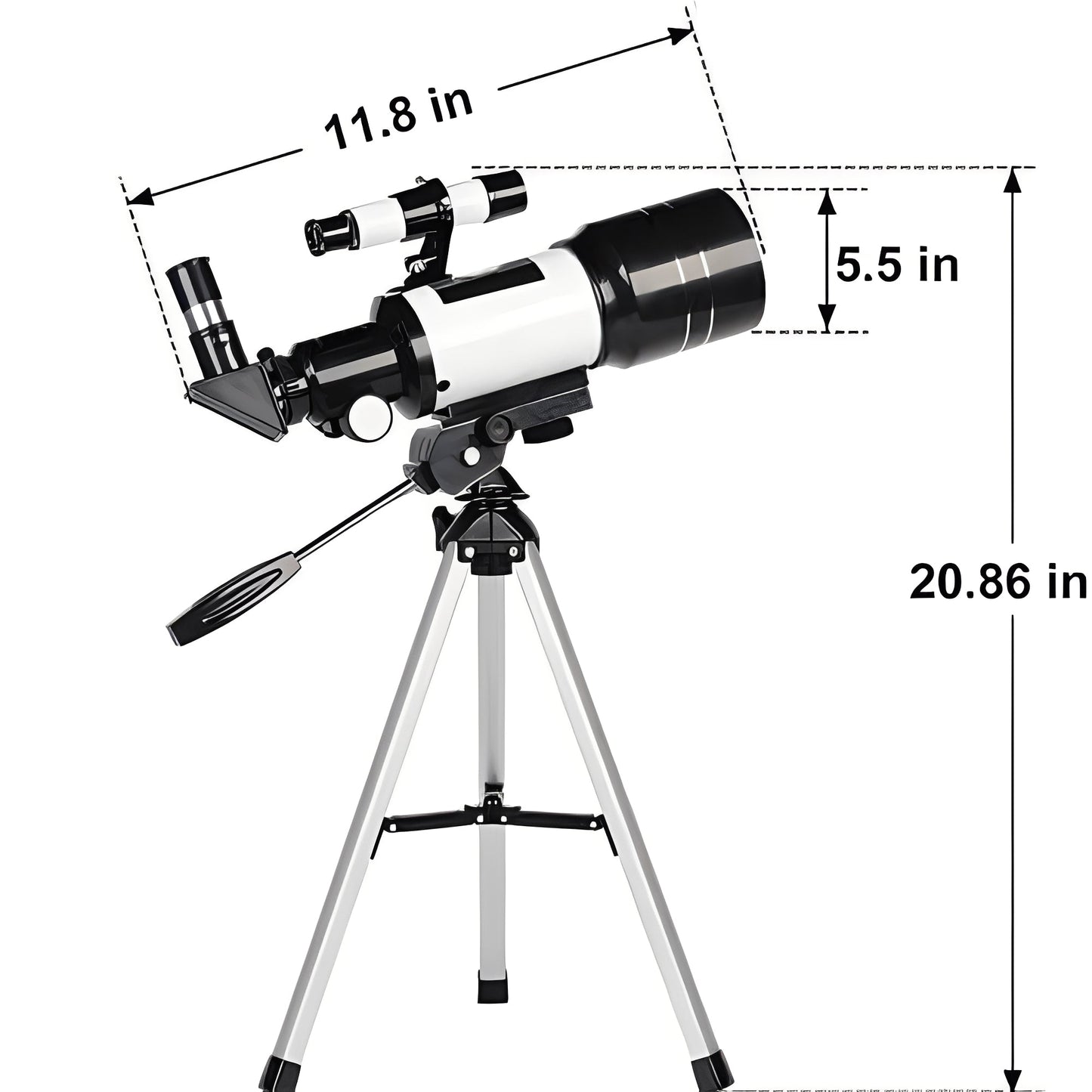 Potente telescopio lunar con trípode y zoom de 150x
