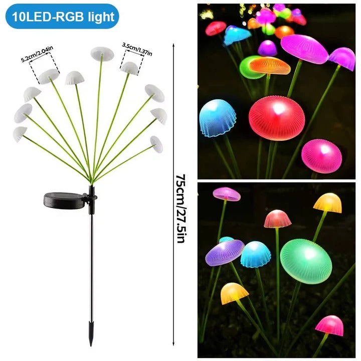 Luces de medusa de cadena para exteriores coloridas con tallo flexible