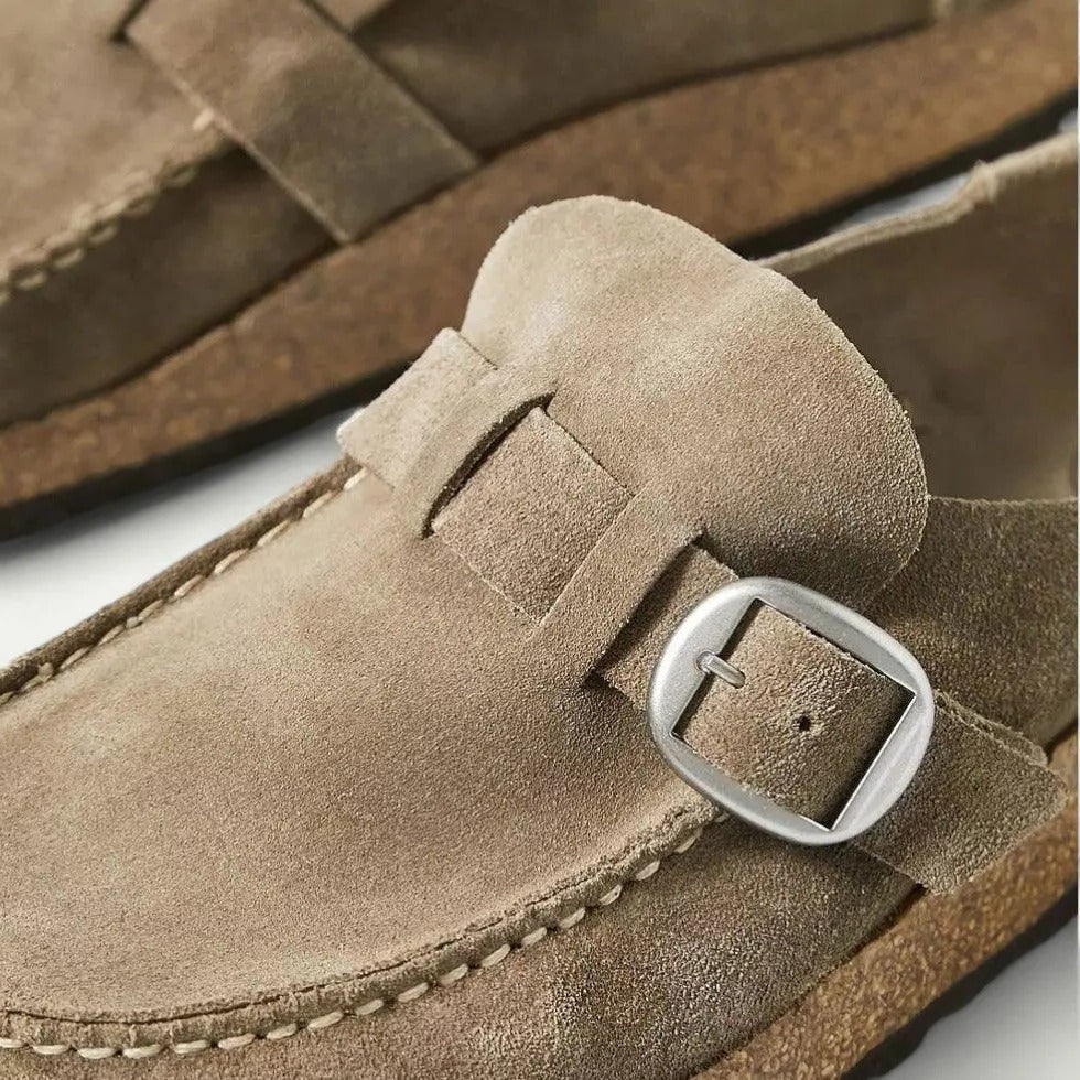 Mocasines de piel suave con tira ajustable para mujer