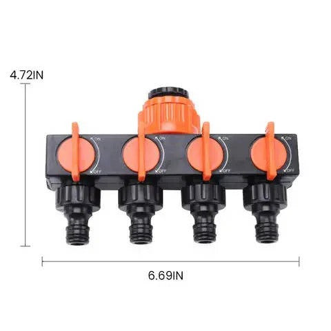 Conector de manguera de latón multi-puerto para riego exterior