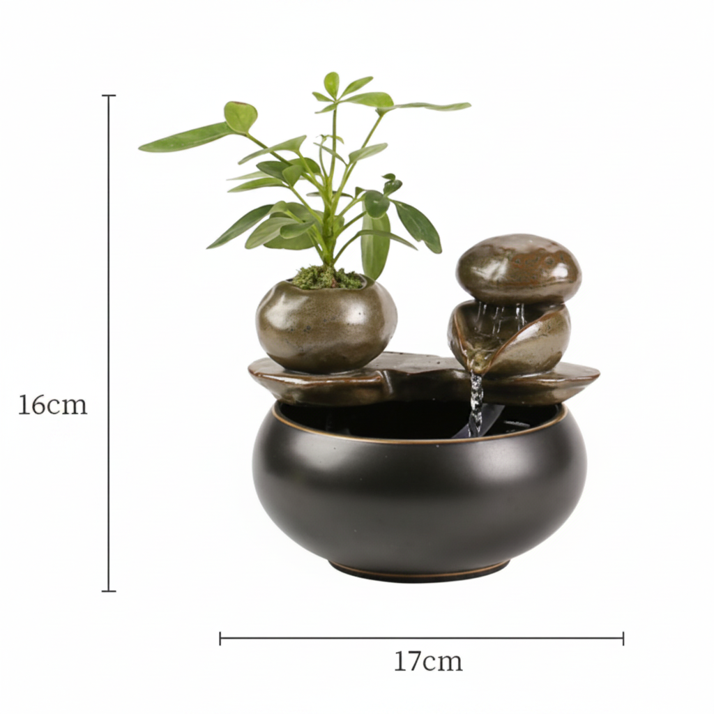 Ceramic Pet Water Fountain – Whisper-Quiet Flow Design for Cats & Small Dogs – Filter-Free Hydration Station – Easy-Clean Bowl for Indoor
