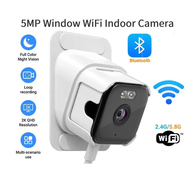 Smart Window Surveillance Camera | 2K Resolution with Enhanced Night Vision | Real-Time Alerts for Home Security
