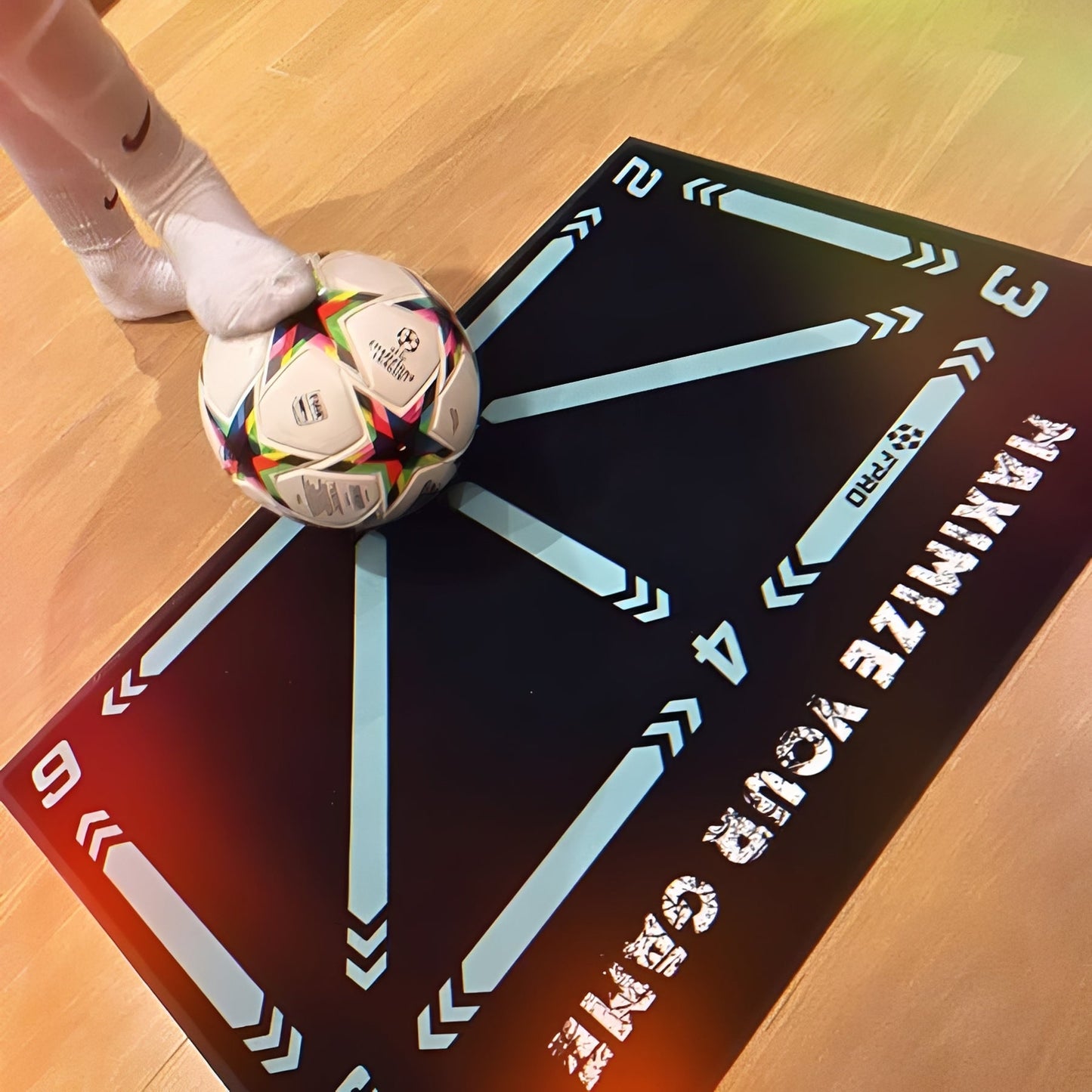 Tapete de práctica de fútbol profesional con videos de entrenamiento en línea