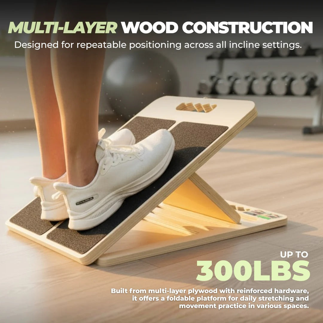 Tabla de estiramiento inclinada de madera plegable multiángulo