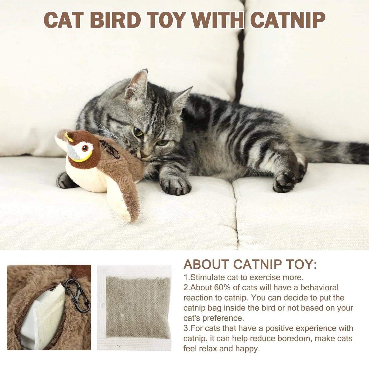 Divertido juguete interactivo para gatos con pluma.