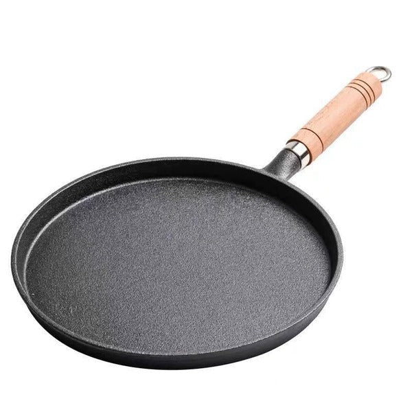 Sartén de hierro fundido duradera para crepes, para cocinas a gas y eléctricas