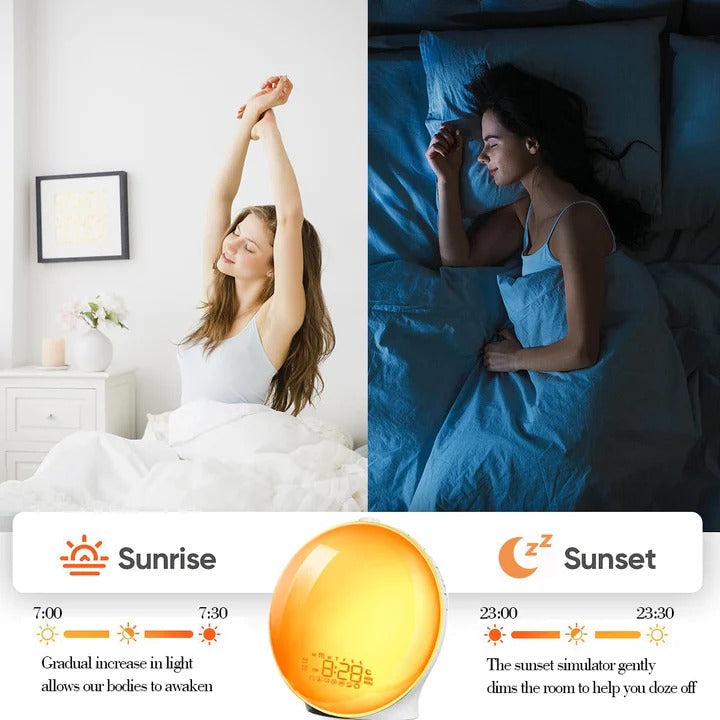 Despertador con luz y sonidos relajantes