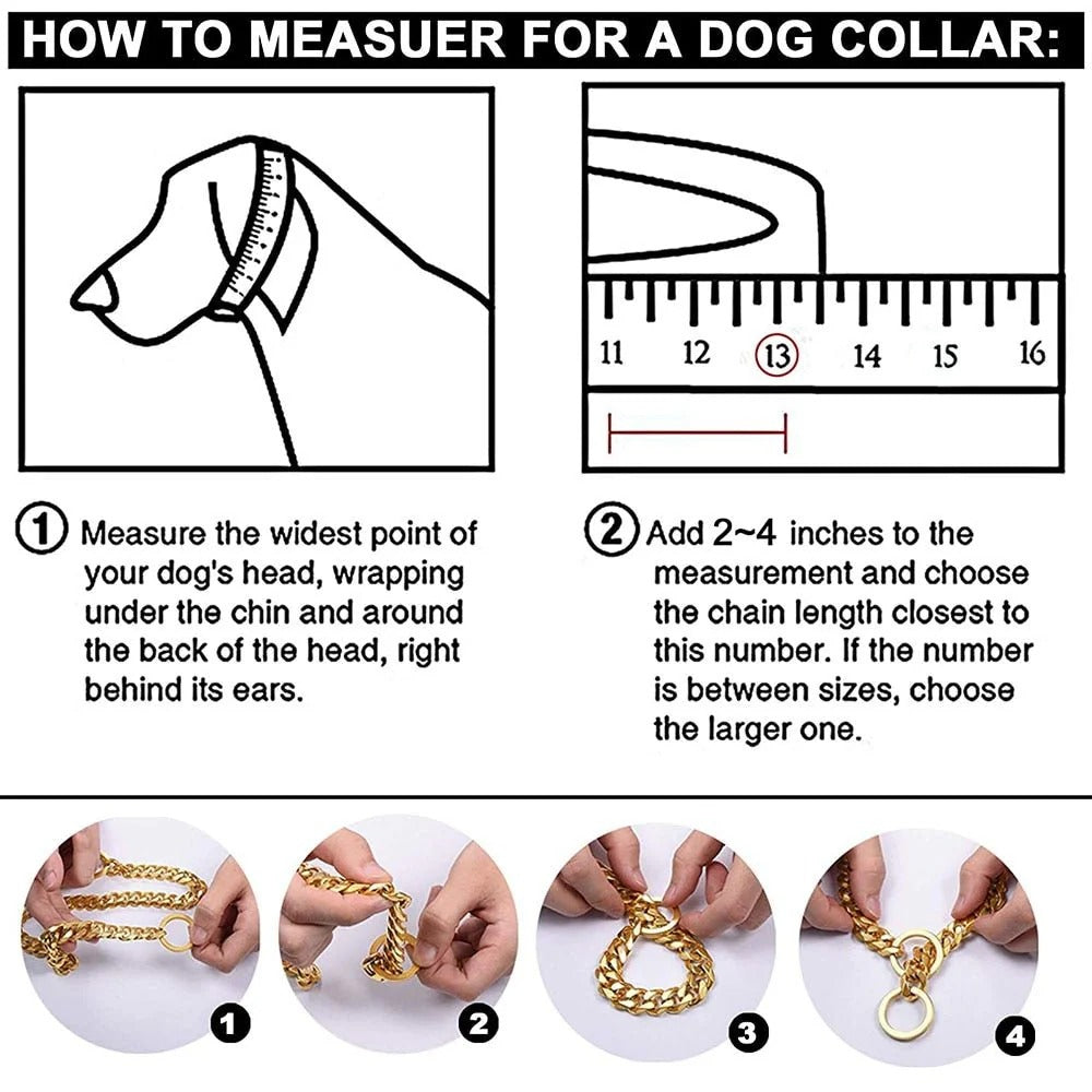 Collar de metal duradero para cachorros en varios colores