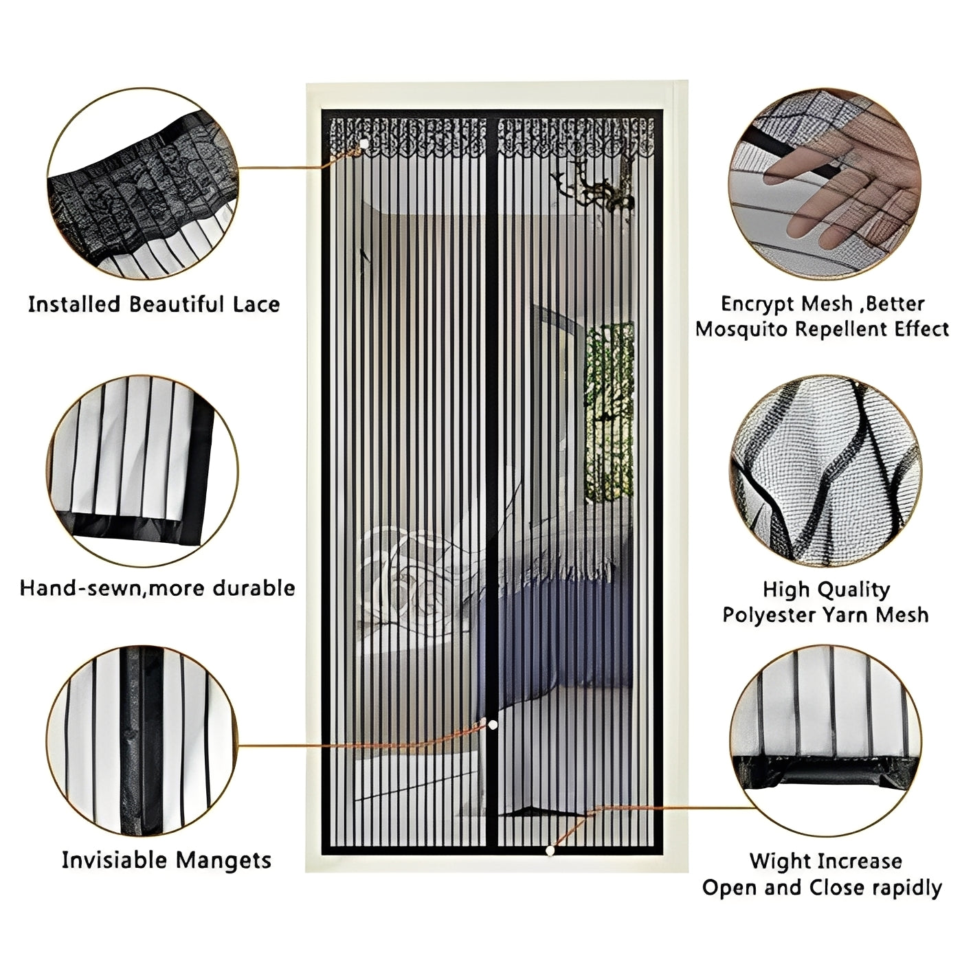 Mosquitera magnética de fácil instalación