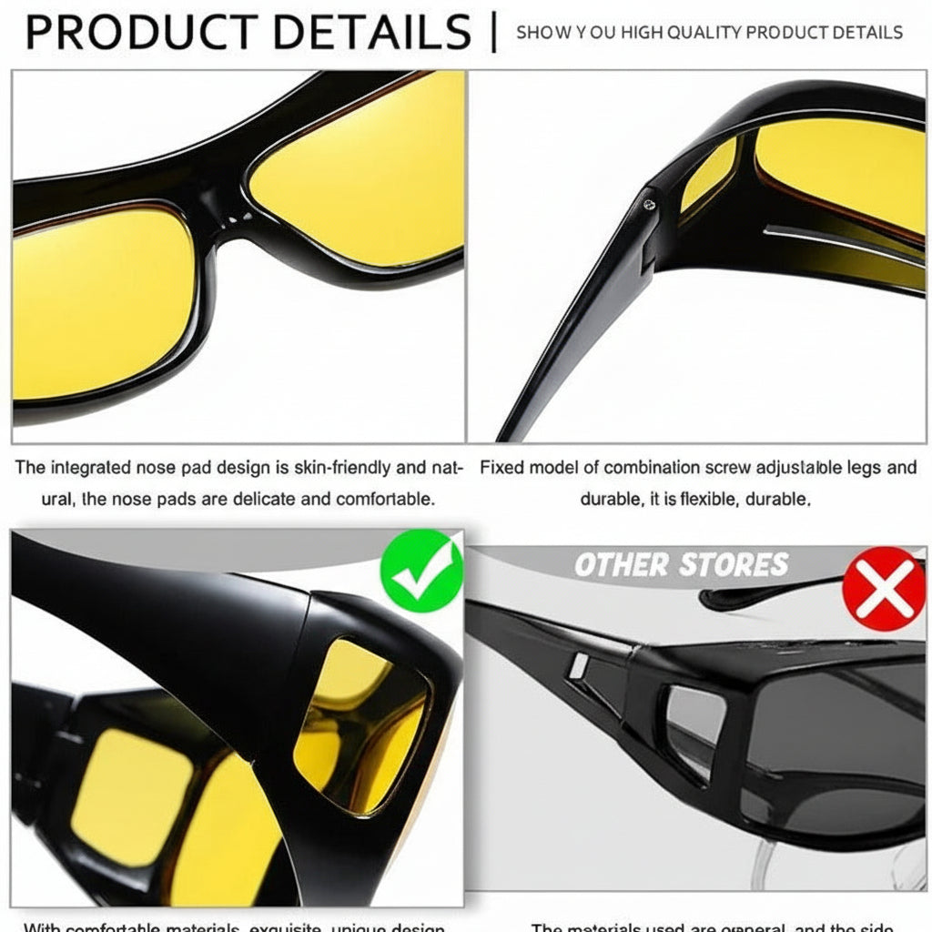Gafas de visión nocturna con lentes de tinte amarillo