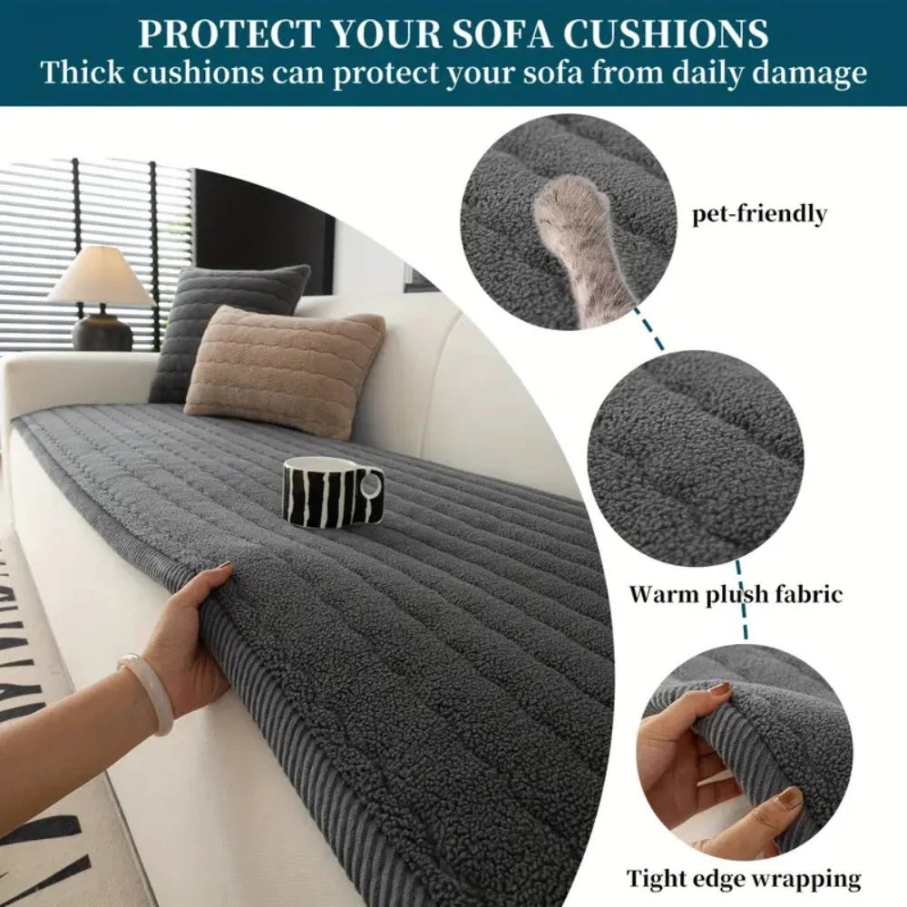 Funda de sofá suave y afelpada con acolchado extra