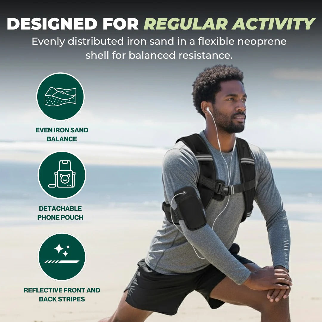 Chaleco de entrenamiento con peso ajustable con bolsillos y bolsa desmontable