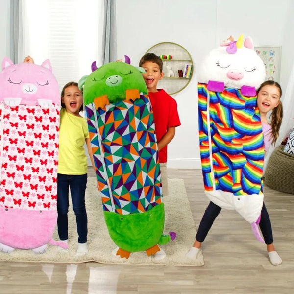 Magical Cuddle | Saco de dormir y peluche 2 en 1 con material de felpa suave | Perfecto para fiestas de pijamas y viajes
