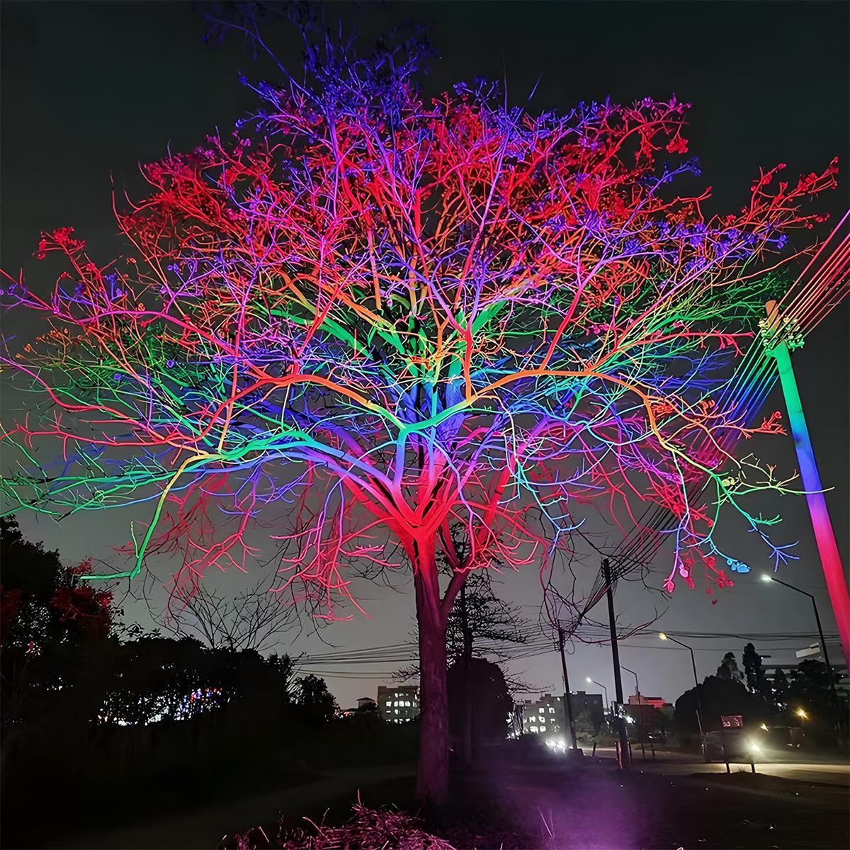 Foco LED para exteriores | LED RGB resistente al agua con opciones de potencia ajustable | Ideal para la iluminación de jardines y patios
