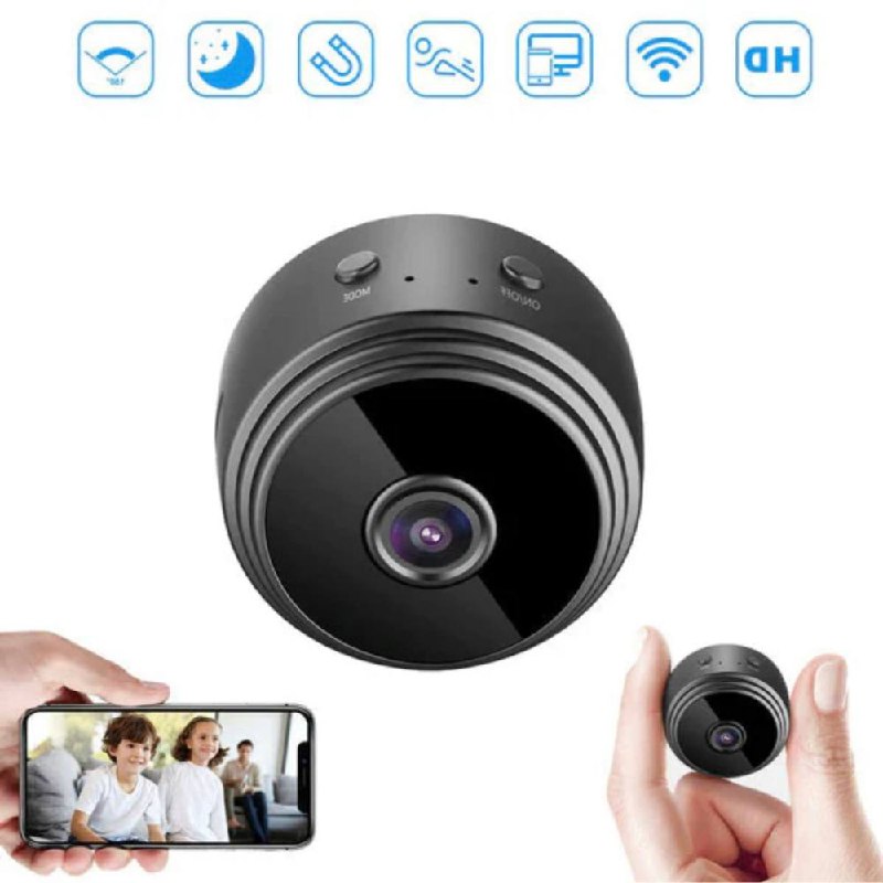 Cámara de seguridad inalámbrica pequeña para el hogar con visión HD